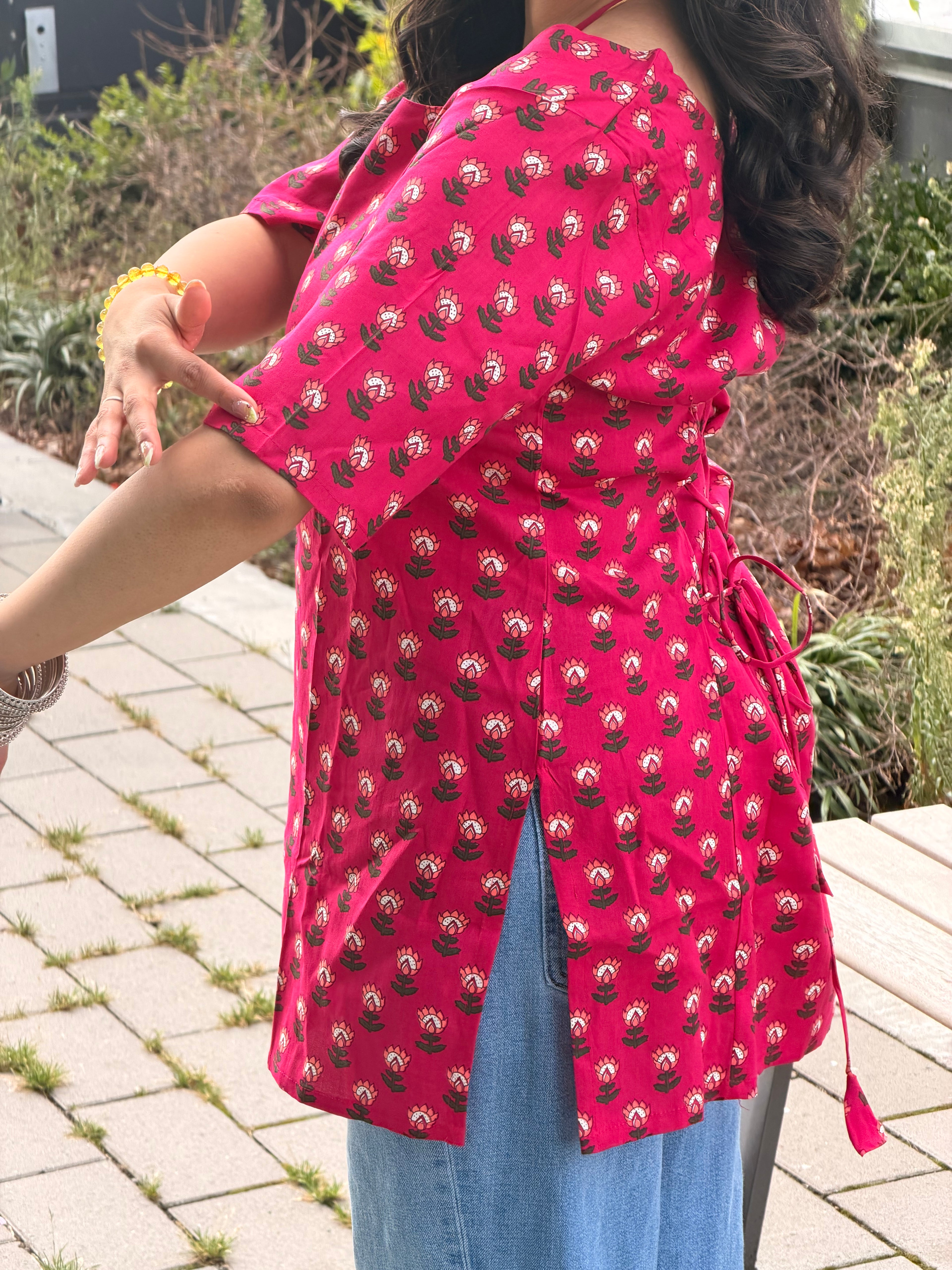 Pink blossom Kurti ￼
