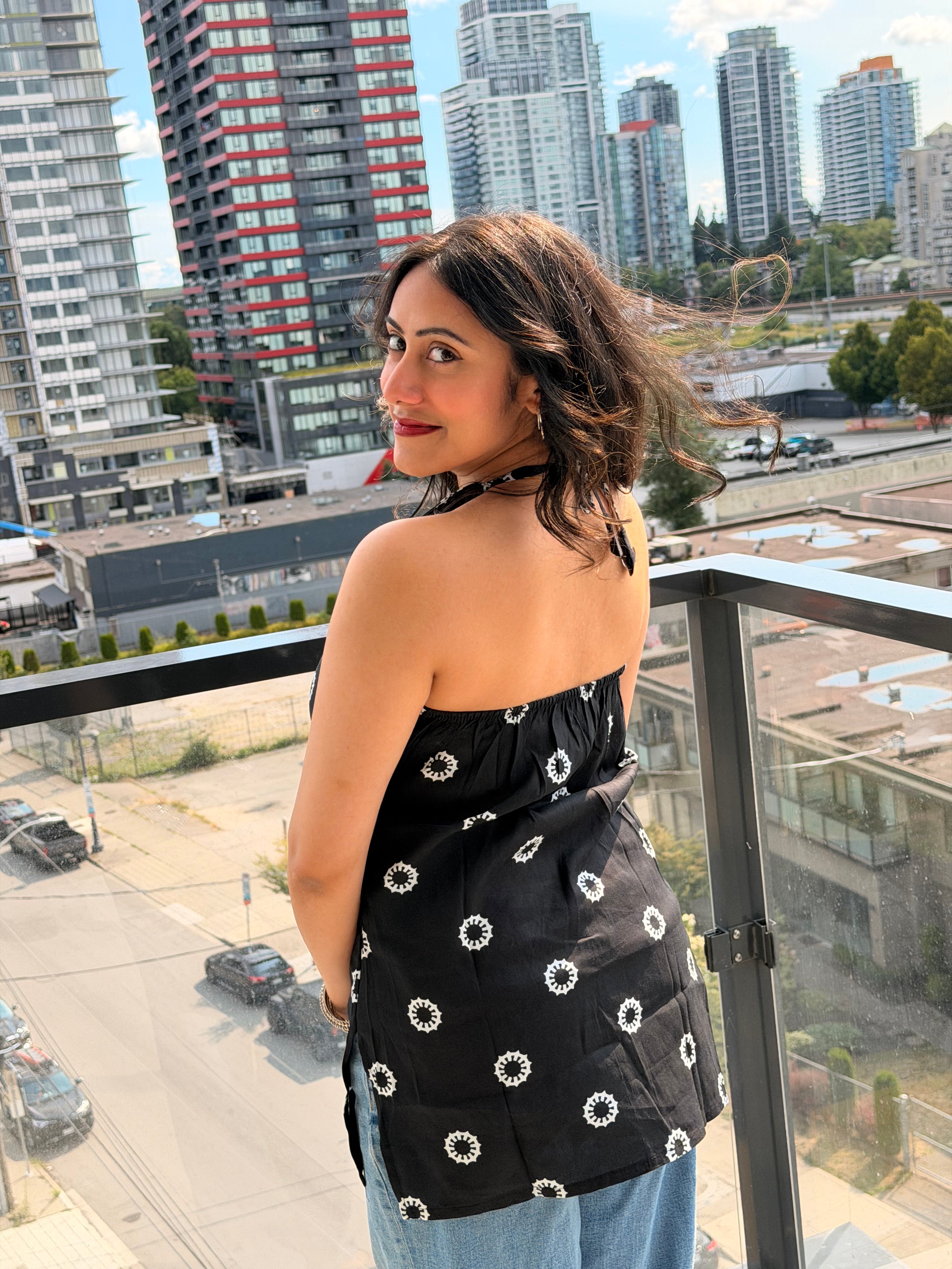 Halter neck Kurti black